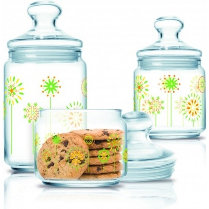 Банка для продуктов LUMINARC КОТТОН ФЛАУЭР с крышкой 1л Q4104