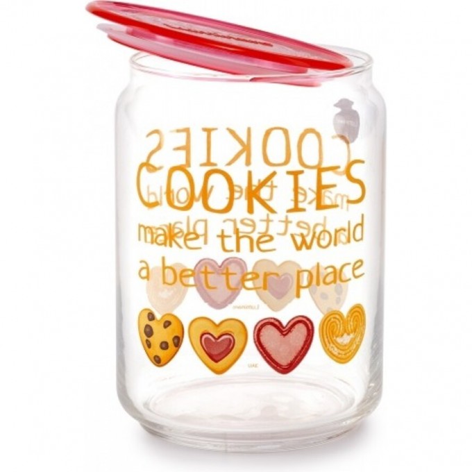 Банка для сыпучих продуктов LUMINARC COOKIES PLANO со стеклянной крышкой 0.75 л P7807