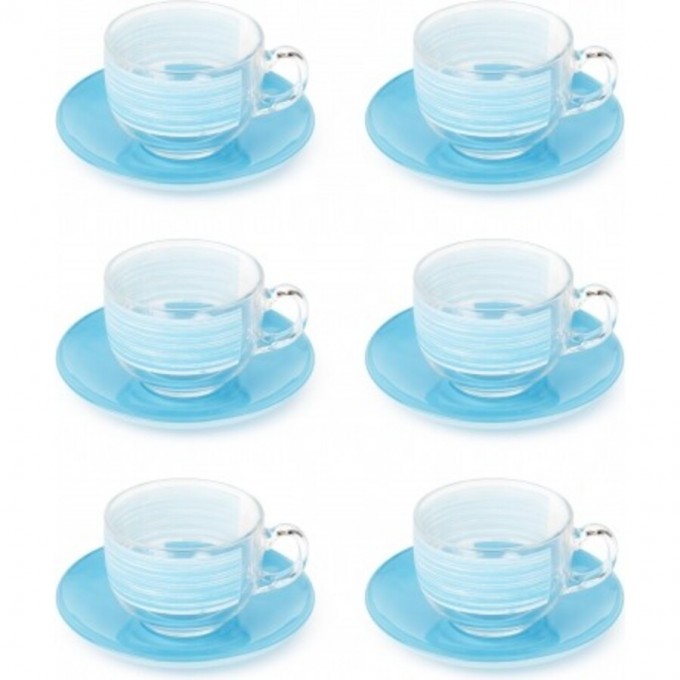 Чайный набор LUMINARC БРАШМАНИЯ ЛАЙТ БЛЮ 12 предметов 220 мл Q6015