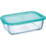 Контейнер стеклянный LUMINARC KEEP'N BOX LAGON прямоугольный 1970 мл, бирюза P5516