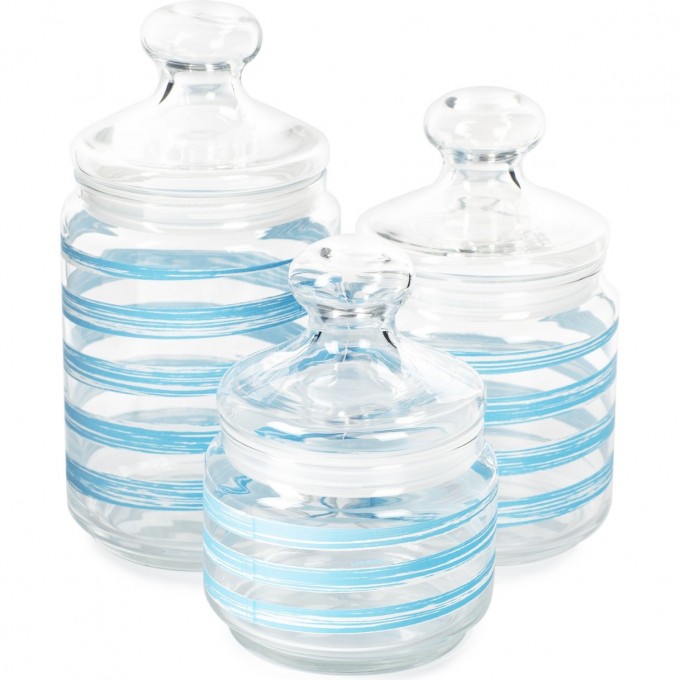 Набор банок LUMINARC БРАШМАНИЯ ЛАЙТ БЛЮ 3 шт (0,5л + 0,75л + 1л) S60785