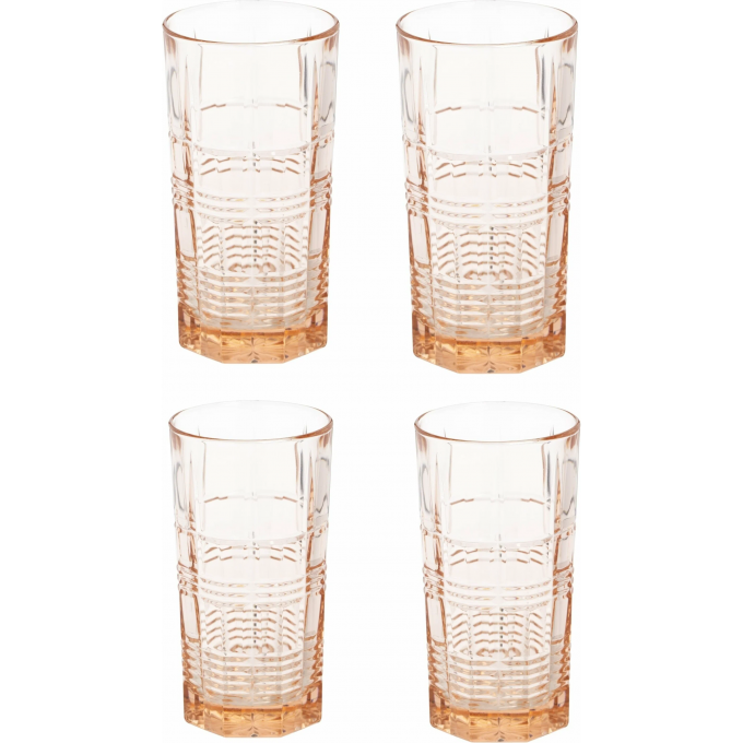 Набор стаканов LUMINARC ДАЛЛАС РОЗОВЫЙ 4 шт 380 мл высокие O0079