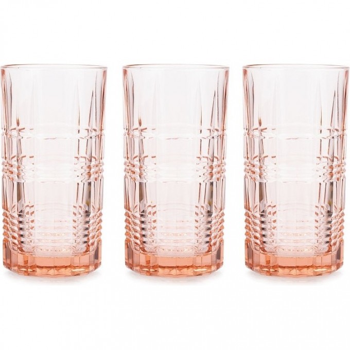 Набор стаканов высоких LUMINARC ДАЛЛАС розовый 380 мл, 3 шт Q2888