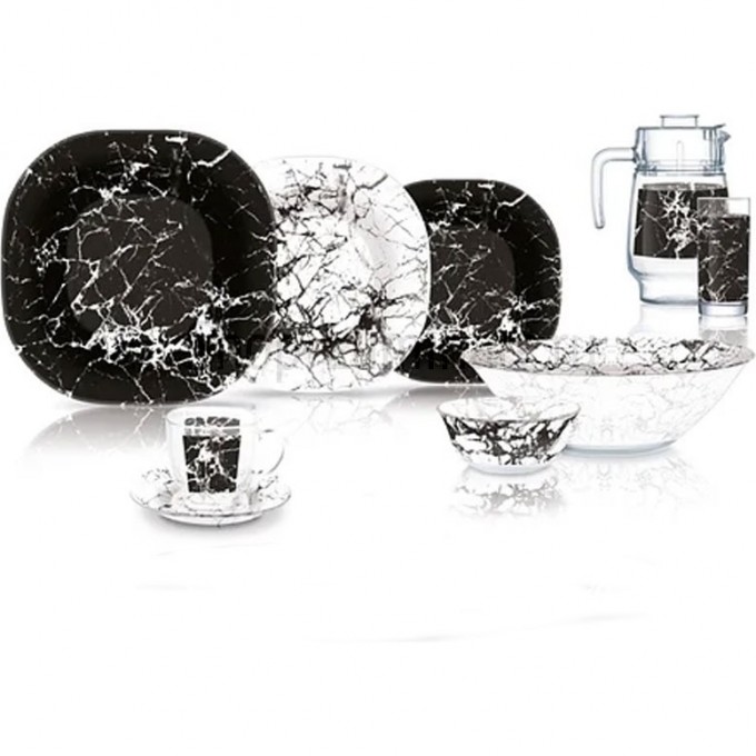 Набор столовый LUMINARC CARINE MARBLE BLACK 44 предмета V2709