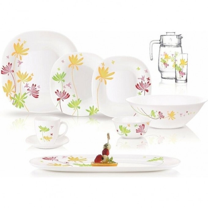Столовый набор LUMINARC CARINE CRAZY FLOWER 46 предметов N7094_N