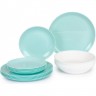 Столовый набор LUMINARC DIWALI ЛАЙТ ТЮРКУАЗ&УАЙТ 18 предметов P5912