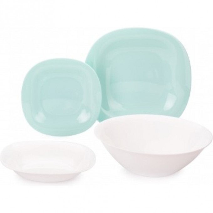 Столовый набор LUMINARC КАРИН ЛАЙТ ТЮРКУАЗ бело-голубой 19 предметов P7627