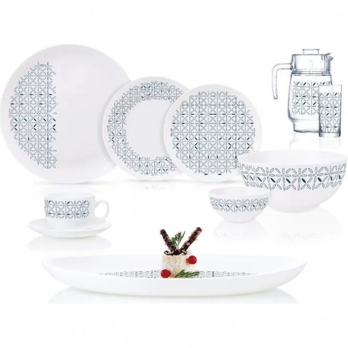 Столовый сервиз LUMINARC DIWALI CARINOSA BLUE (ДИВАЛИ КАРИНОСА) 46 предметов Q7909