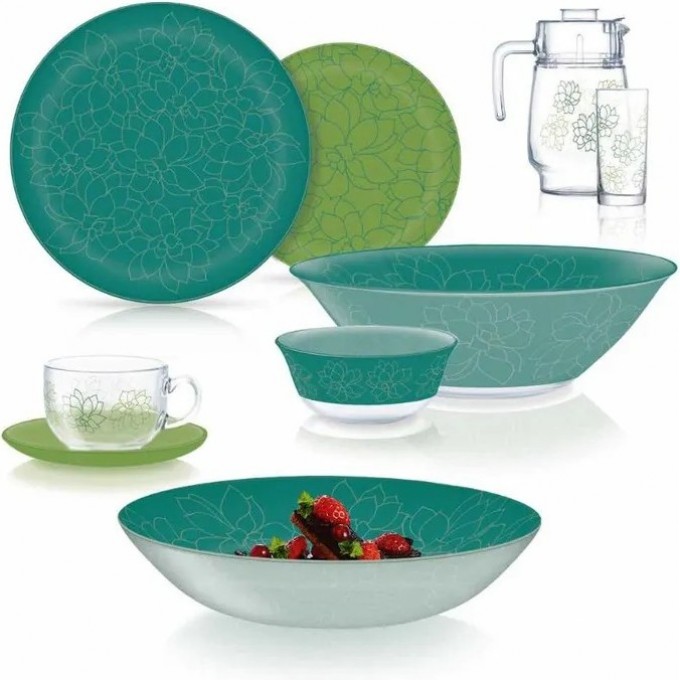 Столовый сервиз LUMINARC SIMPLY FLEURS DE BACH (ФЛЕР ДЕ БАХ) 44 предмета V2714